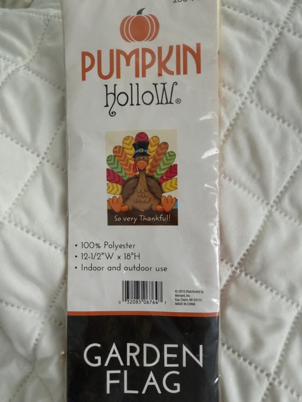 Pumpkin Hollow Thanksgiving Garden Flag - Colorful Turkey